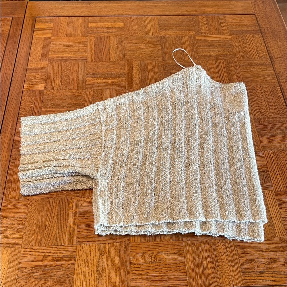 Free People Good Day Cream/ Sage Textured Women's Sweater M - Picture 8 of 11